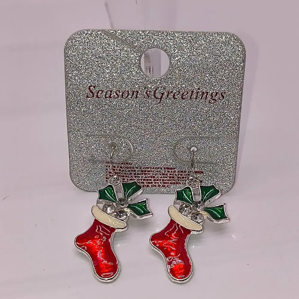 C 12 christmas stocking earrings with